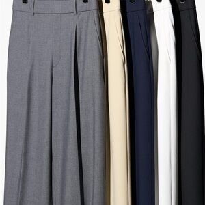 SOLD - Uniqlo Pleated Wide Pants in Beige, NWT - Womens Large